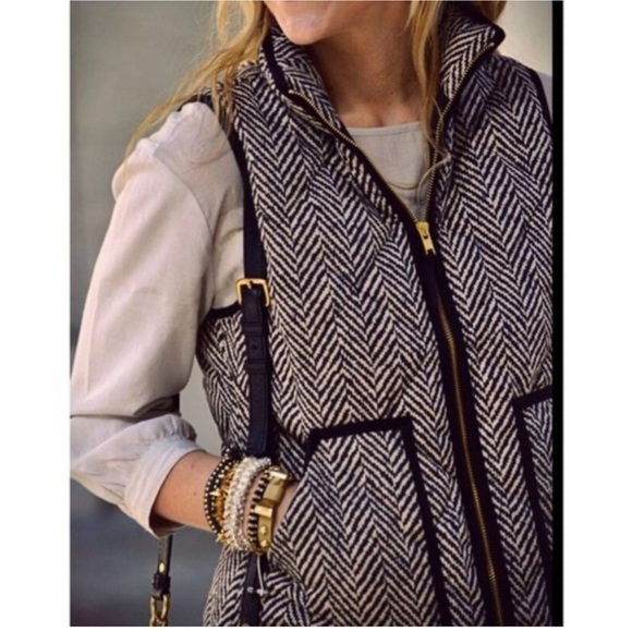 J. Crew Jackets & Blazers - J crew Excursion Quilted Down Vest herringbone size small
